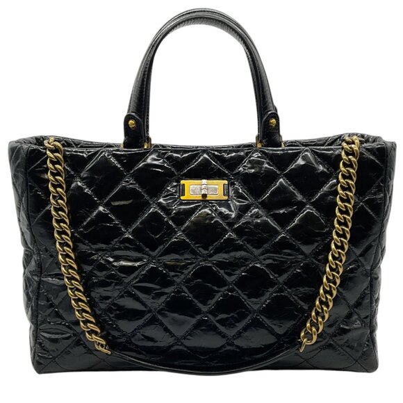 Chanel Black Quilted Glazed Calfskin Tote - Picture 1 of 10